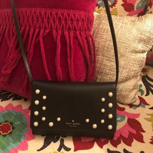 Kate Spade Black Embellished Cross Body Handbag